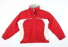 Trespass Womens Red Striped Basic Coat Size 14 Zip