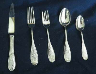 Cuchillo Tenedor Cuchara Colocar Ricci (argentieri) PÁJARO JAPONÉS Y BAMBÚ (INODORO) Foto 1 de 2