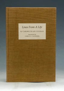 Lines from a Life by C B Coleman Signed Beautiful Book from Hertzog Collection - Picture 1 of 12