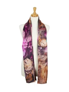 AamiraA Butterfly Treasure Mulberry Satin Silk Stole Women Scarf Free Shipping - Picture 1 of 5