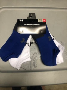 Under Armour Performance Tech No Show Socks 6 Pair Men’s 8 1/2-13 Women’s 10-14 - Picture 1 of 3
