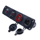 4 Hole RED LED Toggle Switch Control Panel Dual USB Charger For Car Boat Marine