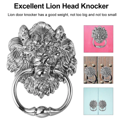 lion mouth gate handle Lion Head Front Door Knob Furniture Handles Cover