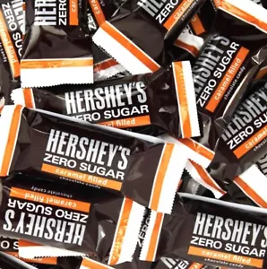 HERSHEY'S Zero Sugar Caramel Milk Chocolate Candy Individually Wrapped 1 Pound - Picture 1 of 4