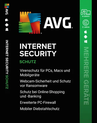 AVG Internet Security 2026 10 Geräte 2 Jahre MEHRERE GERÄTE |PC,Mac,Android,iOS| - Bild 1 von 3