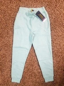 Polo RALPH LAUREN Girls Green Cotton Blend FLEECE Sweatpants NWT - Picture 1 of 3