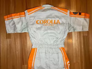 Vintage Toyota Corolla Tecno Japan Racing Coveralls Mechanic Tsunagi Jumpsuit S - Picture 1 of 10