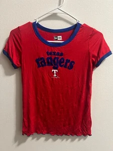 Texas Rangers MLB Baseball Girls Kids size 10/12 Shirt new era new # - Picture 1 of 1