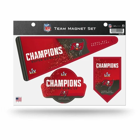 TAMPA BAY BUCCANEERS SUPER BOWL LV CHAMPS 3 PACK DIE-CUT VINYL MAGNETS 8.5"X11" Cover