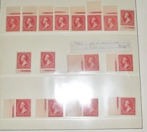 16x US Stamps Scott #267 2 cent, Washington, Carmine, Bot P#S VF, OG - Picture 1 of 10