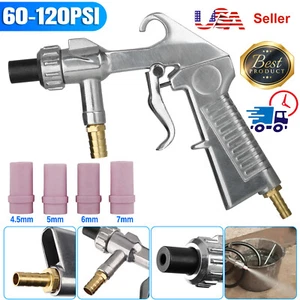 Portable Air Sand Kit Sandblaster Abrasive Blasting Gun Tube Blaster 4 Nozzles - Picture 1 of 8