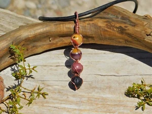 Mookaite Jasper Pendant Necklace Solar Root Chakra Lava Rock for Aromatherapy - Picture 1 of 9