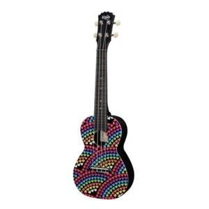 Korala Rainbow Hearts Concert Polycarbonate Ukulele Accurate Intonation - New - Picture 1 of 4