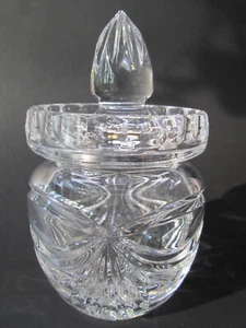 Vtg. Lead Crystal Jam Pot / Jelly Jar with Lid  5 1/2" - Picture 1 of 6