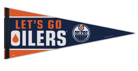 NEW NHL Edmonton Oilers Lets Go Oilers Hockey Pennant Cover