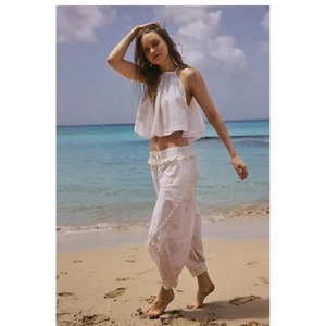 Free People Beach Life Cami Tank Blouse Top Lace Sleeveless Cotton M NWT 278273 - Picture 1 of 10