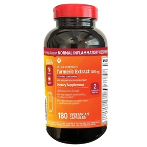 Member's Mark Extra Strength Turmeric Extract Vegetarian Caps, 1400 mg (180 Ct) - Picture 1 of 5