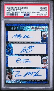 2023 Leaf Eclectic Quad Auto Richardson #MQ10 Anthony Richardson Purple PSA 8 - Picture 1 of 2