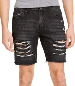 INC Mens Black Wash Ripped Denim 9" Inseam Casual Regular Fit Shorts Size: 40 - Picture 1 of 7