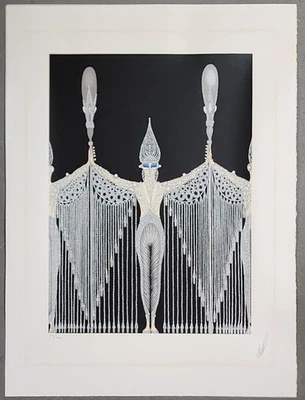 Serigrafia Romain de Tirtoff 'Erte' 'Le Bijoux de Perles' ASSINADA À MÃO - Imagem 1 de 4