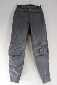 BRITISH MADE HEIN GERICKE BLACK LEATHER BIKER TROUSERS SIZE 14 WAIST 28"/LEG 31" - Picture 1 of 3