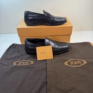 Tods Hombres City Gommino Mocasines de Conducción Zapatos Reino Unido 6 Cuero Negro Sin Cordones - Imagen 1 de 24