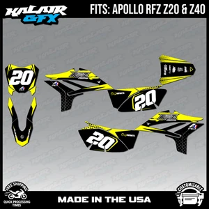 Kit de gráficos para Apollo Z20 Z40 (RFZ Z 20 40) Spear Series - Amarillo - Imagen 1 de 4