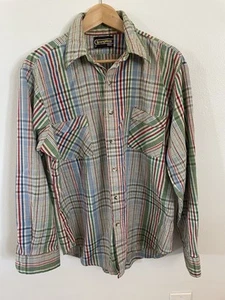 VTG Sears Roebucks Shirt Mens Large Button Up Plaid Long Sleeve Sportswear EUC - Picture 1 of 6