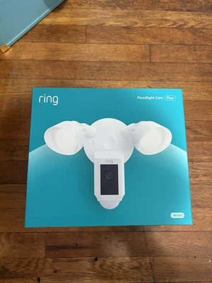 Ring Floodlight Cam Wired Plus Surveillance Camera - White New Factory Sealed  - Image 1 of 2