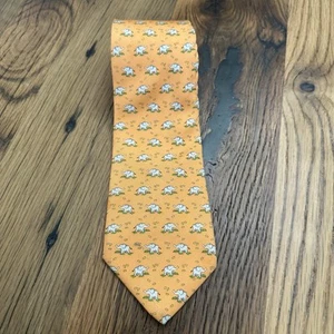 Brooks Brothers 346 pure silk neon orange elephant neck tie - Picture 1 of 6