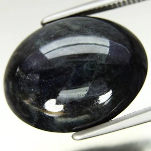 5.24ct t.w 15.1x11.8mm Oval Cabochon Natural Heated Black Sapphire, Africa - Picture 1 of 4