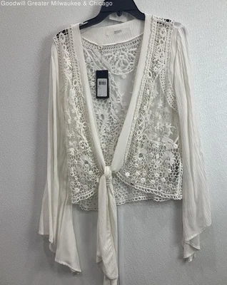 NWT Guess Women's Size M Ivory Long Sleeve Cardigan - Image 1 of 3
