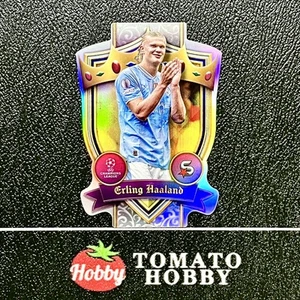 TOPPS SUPERSTARS UEFA CROMO 2023-24 ERLING HAALAND REFRACTOR SHIELD MCI - Imagen 1 de 2