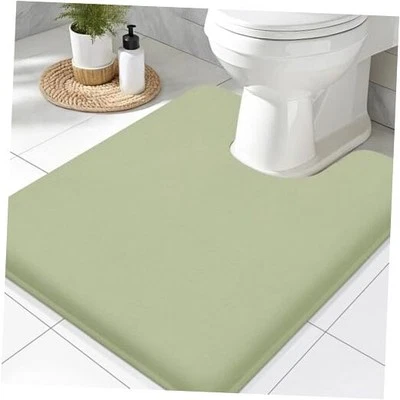  Memory Foam Toilet Rugs U-Shaped 24x20, Extra 24" x 20" Contour Rug Sage Green - Image 1 of 4