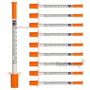 10-80PCS 1ml Feeding Device 30 Gauge Manual Push Syringe Lab Dispensing Supplies - Picture 1 of 17