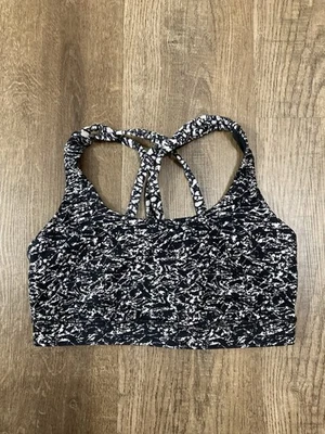 Lululemon Women’s Black And White Patterned Sports Bra Medium Support Size 6 - Image 1 of 4