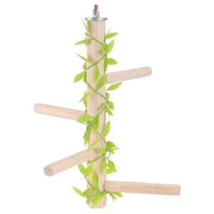 1PC Parrot Standing Rack Tree Branch Bird Cage Stand Pole (4 Fork Leaf Style) - Picture 1 of 12