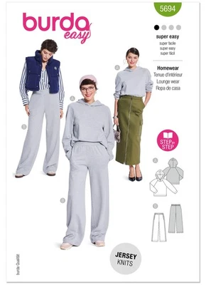 BURDA 5694 MISSES PANTS TOPS Sewing Pattern Sizes 10-22 Skill: SUPER EASY - Image 1 of 4