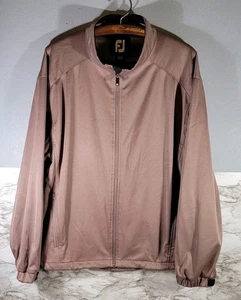 Chaqueta de golf FootJoy FJ para hombre grande manga larga cremallera completa marrón bolsillos - Imagen 1 de 10
