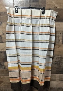 Paneles de cortina vintage Sears Perma-Prest a rayas marrón naranja dorado - Imagen 1 de 5