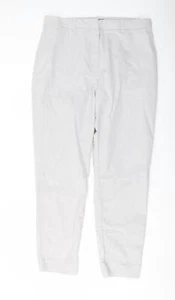 Marks & Spencer Womens Grey Cotton Blend Chino Trousers Size 16 L29 in - Picture 1 of 10