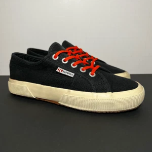 Womens SUPERGA 2750 Cotu Black Classic Sneakers / Size 7 - Picture 1 of 11
