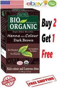 Indus Valley Dark Brown 100gm Bio Organic Henna Hair Color Free Ship - Picture 1 of 5