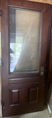 Bonita puerta de vitral de finales del 19 y principios del 20 Foto 1 de 3