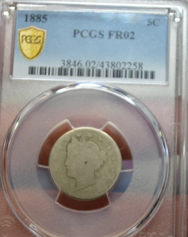 1885 Liberty V Nickel / Key Date / PCGS FR02 Key date Set Filler! Free Ship Cover