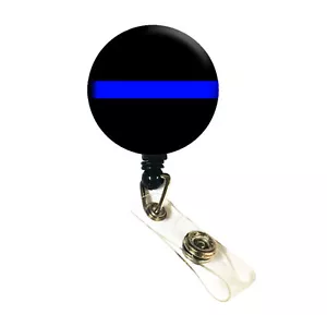 Großhandel Posten Polizei dünn blau Linie Ausweis Abzeichen einziehbare Abzeichen Rollen/Ausweishalter - Bild 1 von 2