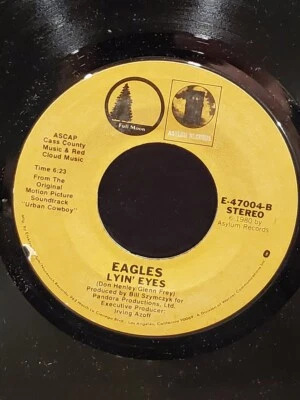 EAGLES 7" 45 RPM "Lyin' Eyes" & JOHNNY LEE "Lookin' For Love" VG+ condition - Image 1 of 2