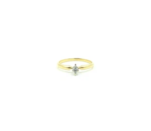 Rare 14k Gold Marquise Cut .10ctw Diamond Soloitaire Wedding Ring Sz 7 Band - Picture 1 of 8