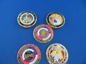 Lot of Religious Challenge Coins Tokens Medallions  Onward Christian Soldier - Picture 1 of 13