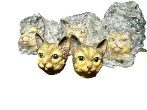 Cat Head Face Drawer Cabinet Pulls Knobs Resin Set Of 5 - Picture 1 of 5